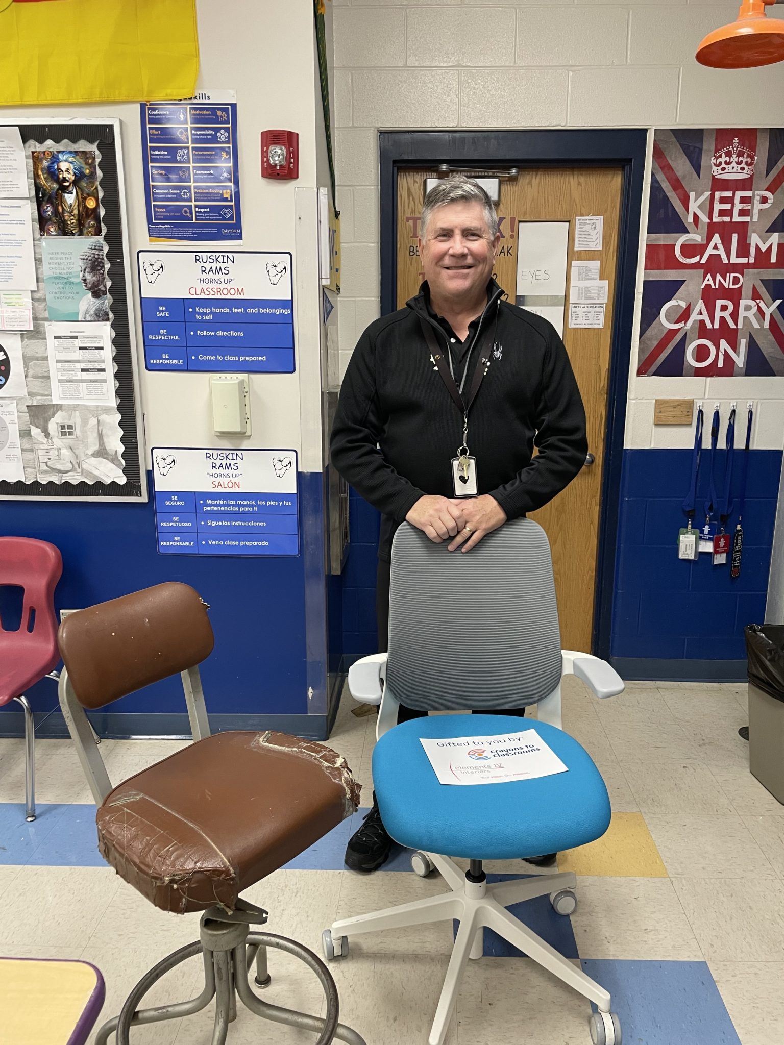 Crayons to Classrooms and Elements IV Deliver New Chairs to Local